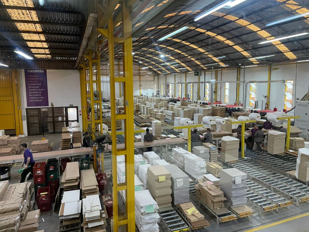 Large furniture manufacturing factory in Brazil producing wood panels and furniture components for international markets