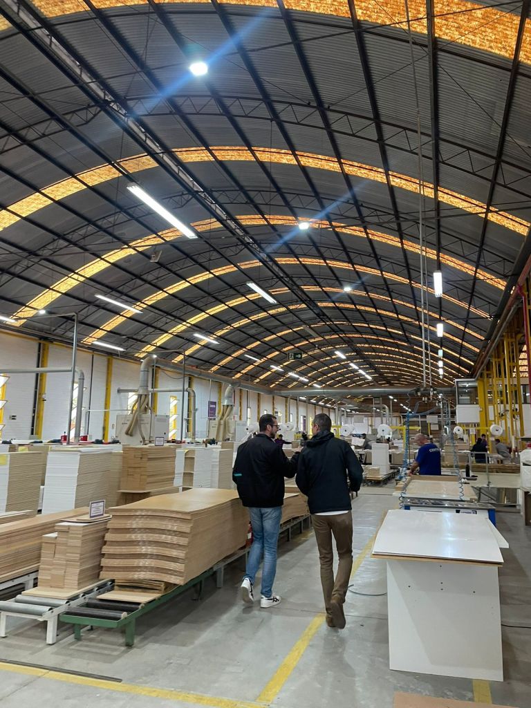 Large-scale furniture manufacturing factory in Brazil with industrial production lines