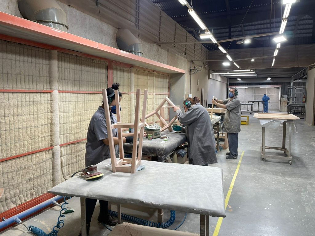 Furniture manufacturing in Brazil – chair production line